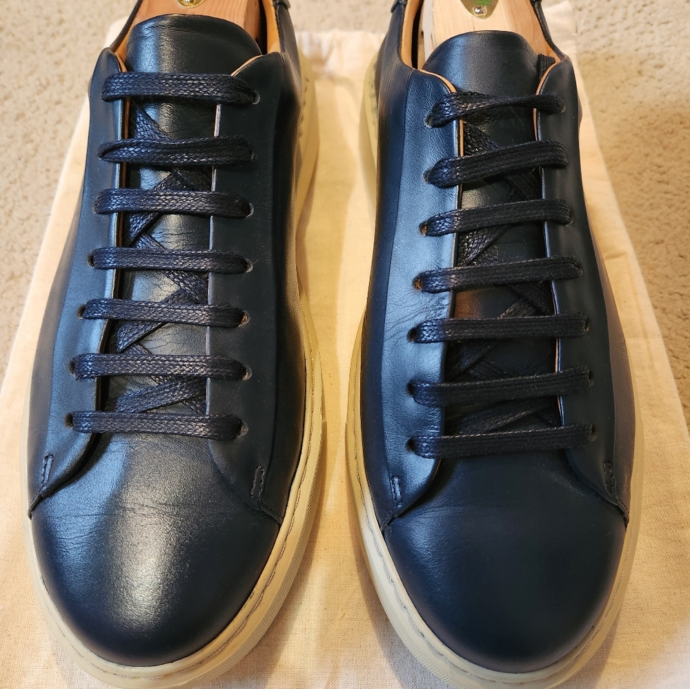 Men's Navy Leather Sneakers - Luca Del Forte - EU 41 - Made in Portugal